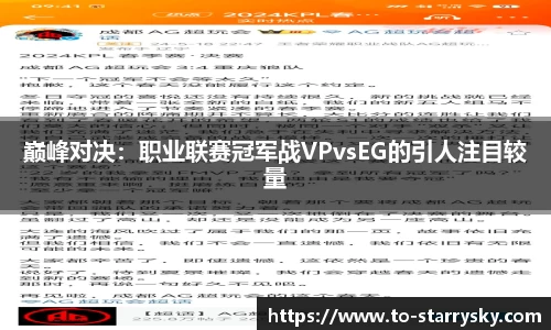 巅峰对决：职业联赛冠军战VPvsEG的引人注目较量