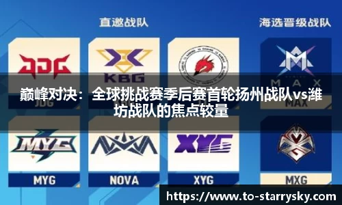 巅峰对决：全球挑战赛季后赛首轮扬州战队vs潍坊战队的焦点较量